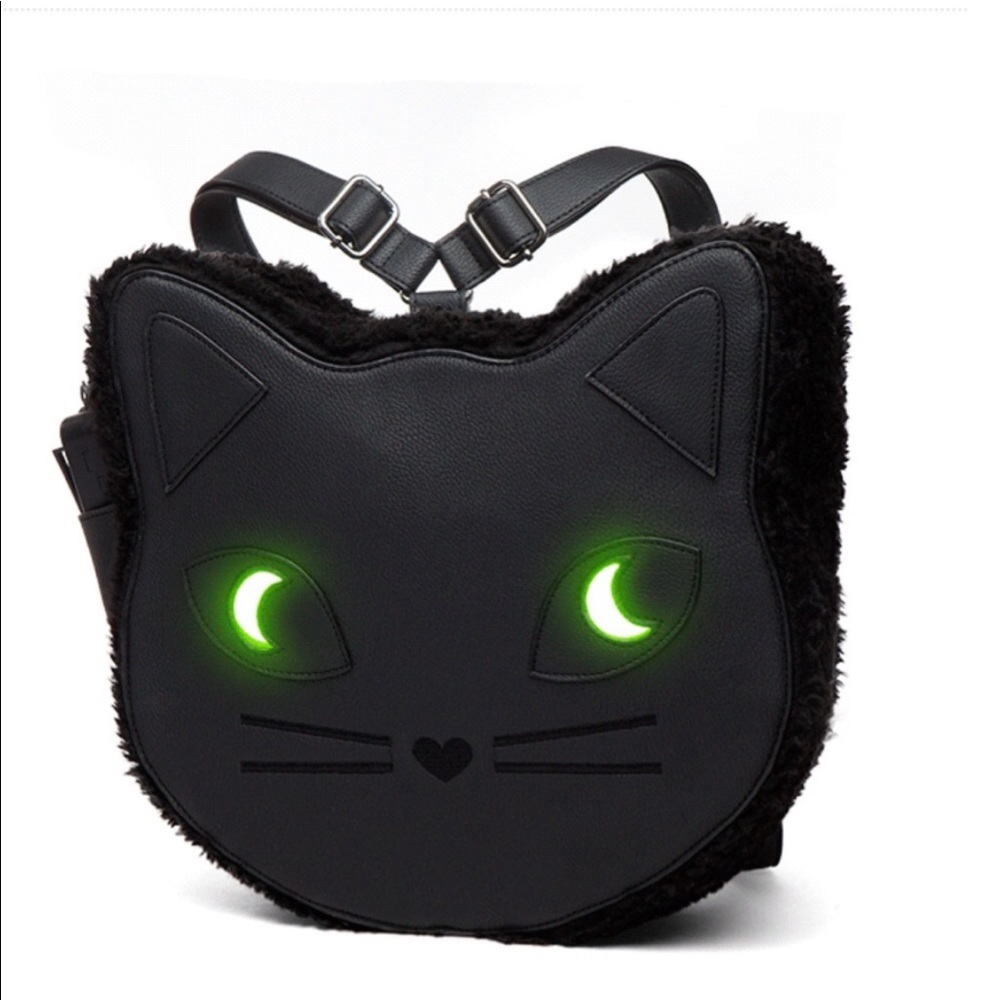 Thinkgeek Black Cat Light-up Up at 3AM Backpack Bag Purse